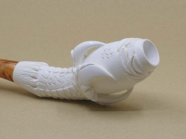 Dragon Claw Straight Meerschaum Pipe - Medium Close Up