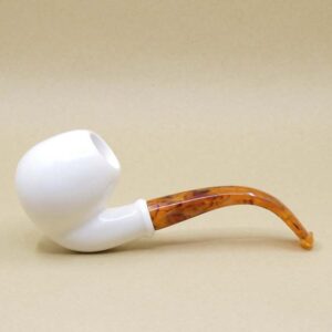 Smooth Bent Upright Meerschaum Pipe - Large