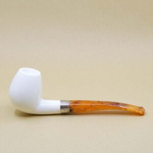 Sterling Silver Band Meerschaum Pipe - Medium