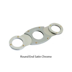 Twin Blade Cigar Cutter - Round End Satin Chrome