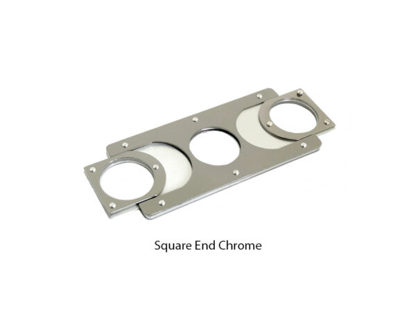 Twin Blade Cigar Cutter - Square End Chrome