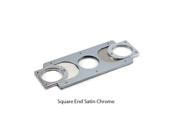 Twin Blade Cigar Cutter - Square End Satin Chrome