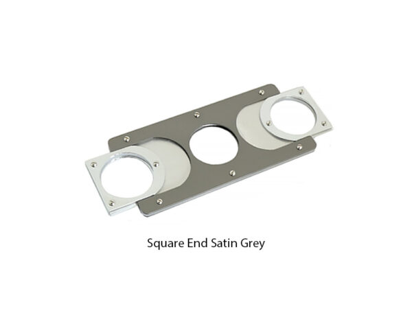 Twin Blade Cigar Cutter - Square End Satin Grey