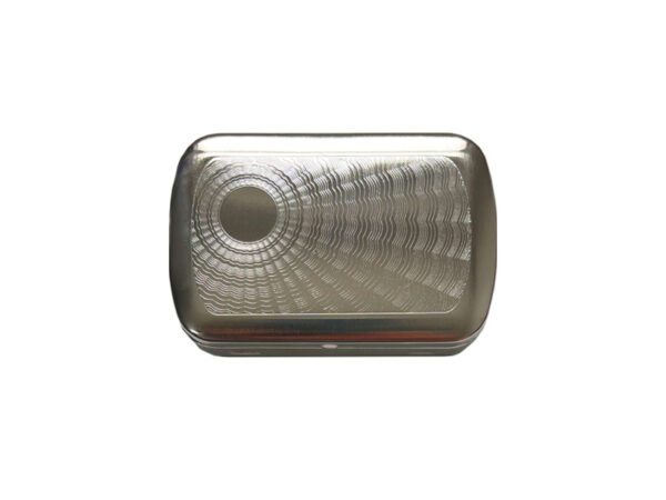 Chrome Sunrise Design Handroll Tobacco Tin